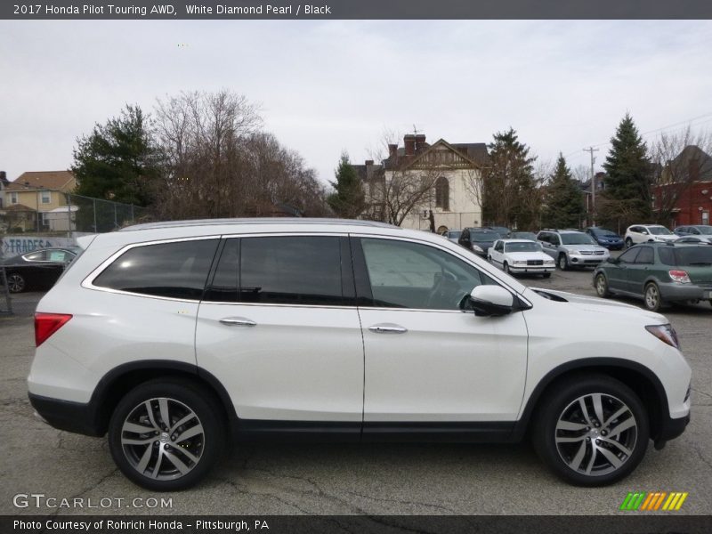 White Diamond Pearl / Black 2017 Honda Pilot Touring AWD