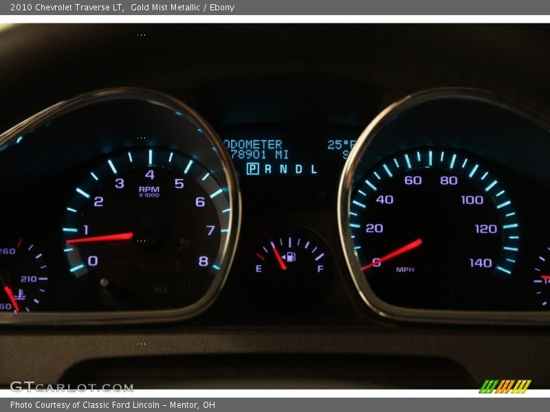 Gold Mist Metallic / Ebony 2010 Chevrolet Traverse LT