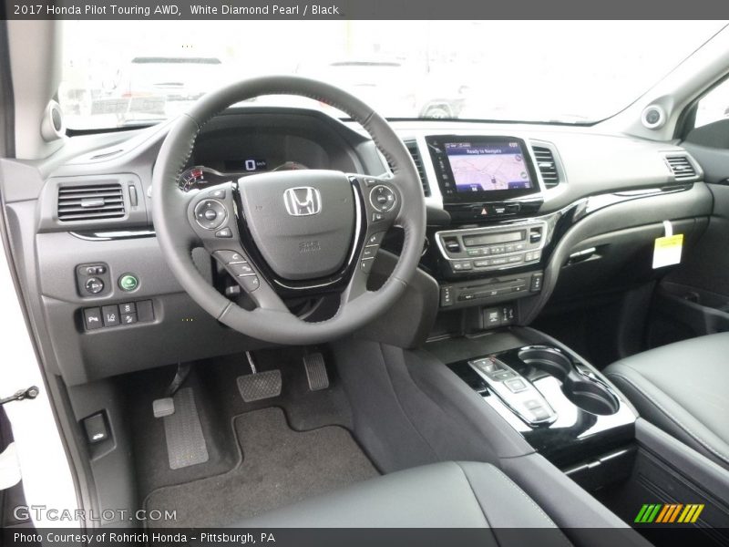White Diamond Pearl / Black 2017 Honda Pilot Touring AWD