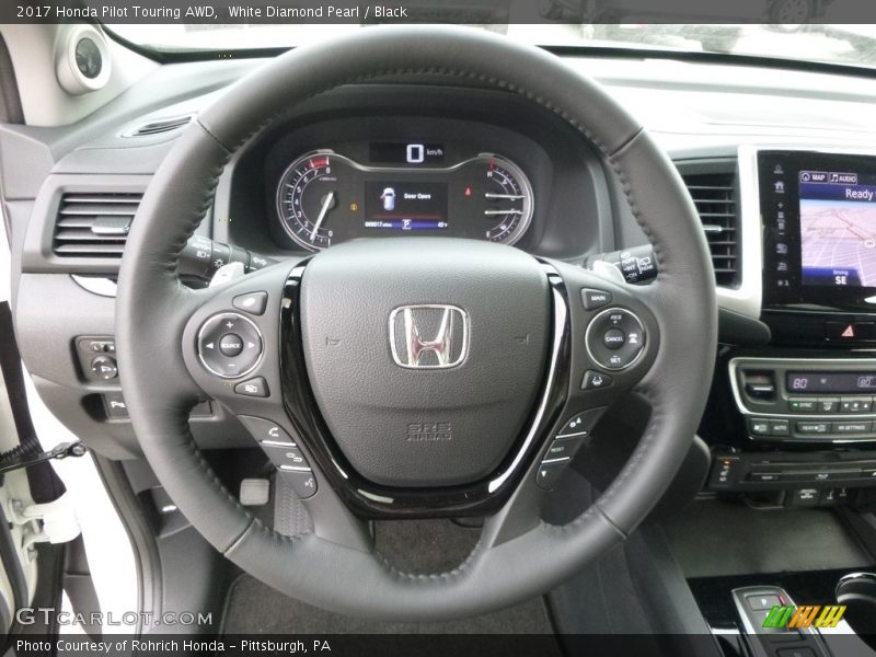 White Diamond Pearl / Black 2017 Honda Pilot Touring AWD