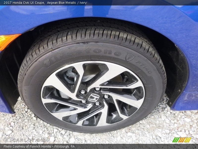 Aegean Blue Metallic / Ivory 2017 Honda Civic LX Coupe
