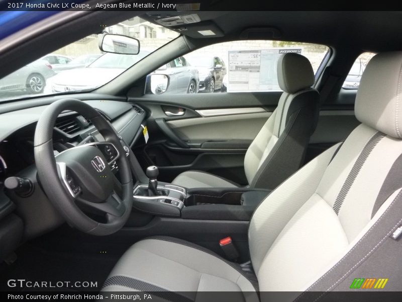 Aegean Blue Metallic / Ivory 2017 Honda Civic LX Coupe