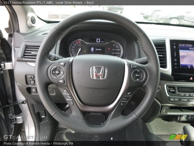 Lunar Silver Metallic / Black 2017 Honda Ridgeline RTL-T AWD