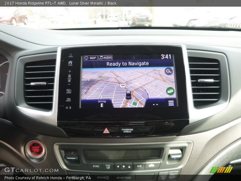Lunar Silver Metallic / Black 2017 Honda Ridgeline RTL-T AWD