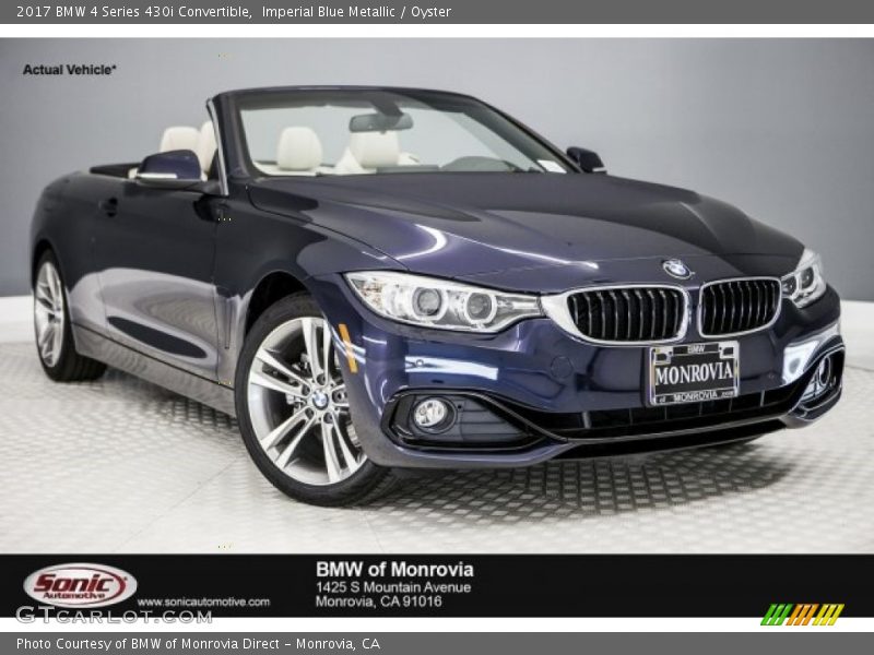 Imperial Blue Metallic / Oyster 2017 BMW 4 Series 430i Convertible