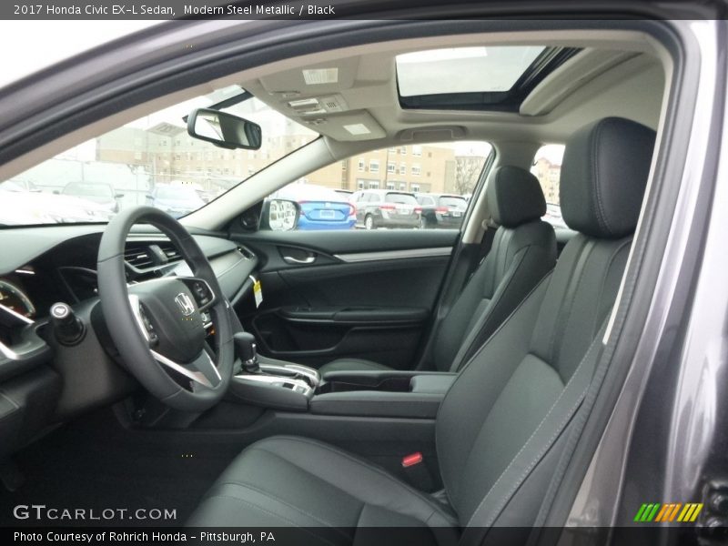 Modern Steel Metallic / Black 2017 Honda Civic EX-L Sedan