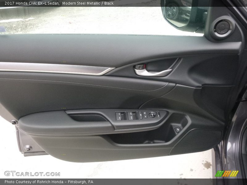 Modern Steel Metallic / Black 2017 Honda Civic EX-L Sedan