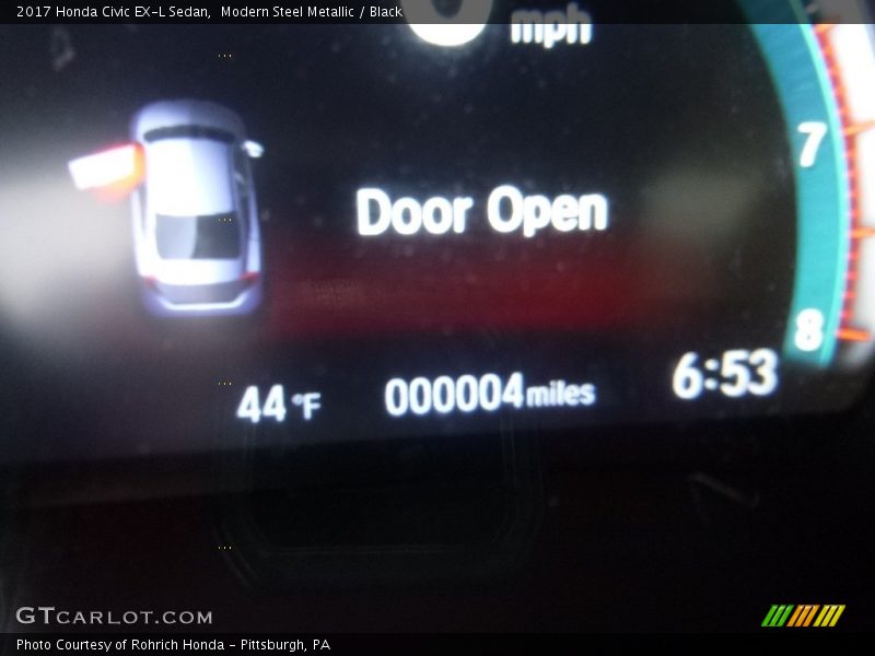 Modern Steel Metallic / Black 2017 Honda Civic EX-L Sedan