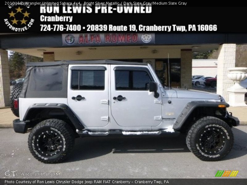 Bright Silver Metallic / Dark Slate Gray/Medium Slate Gray 2010 Jeep Wrangler Unlimited Sahara 4x4