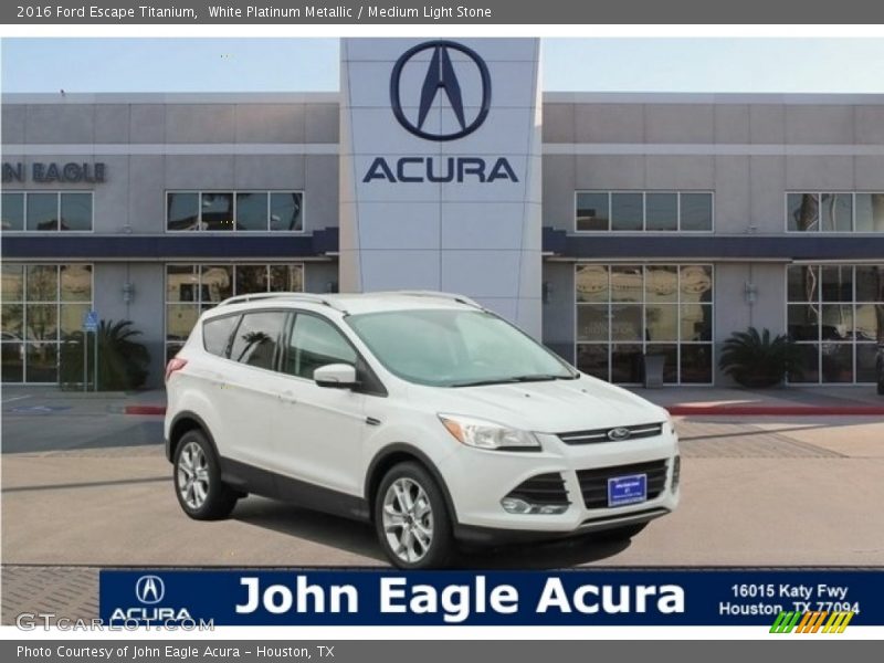 White Platinum Metallic / Medium Light Stone 2016 Ford Escape Titanium