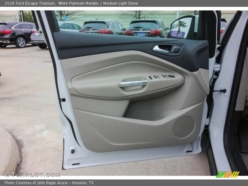 White Platinum Metallic / Medium Light Stone 2016 Ford Escape Titanium