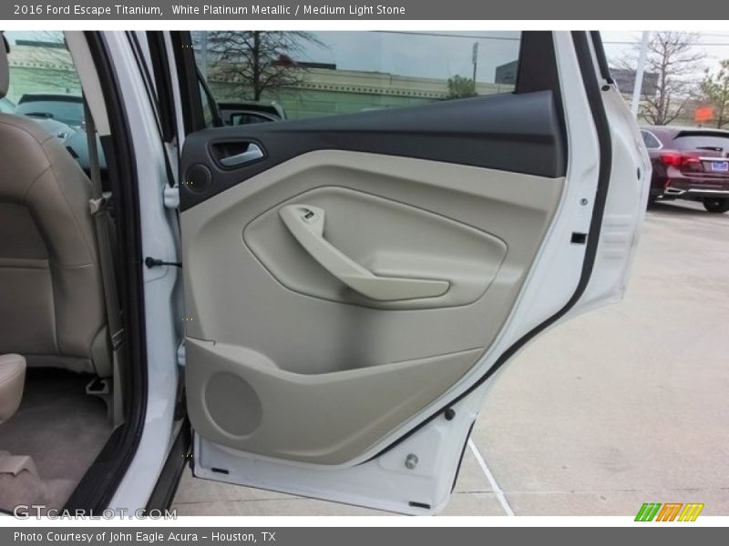 White Platinum Metallic / Medium Light Stone 2016 Ford Escape Titanium