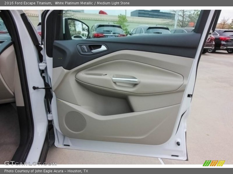 White Platinum Metallic / Medium Light Stone 2016 Ford Escape Titanium