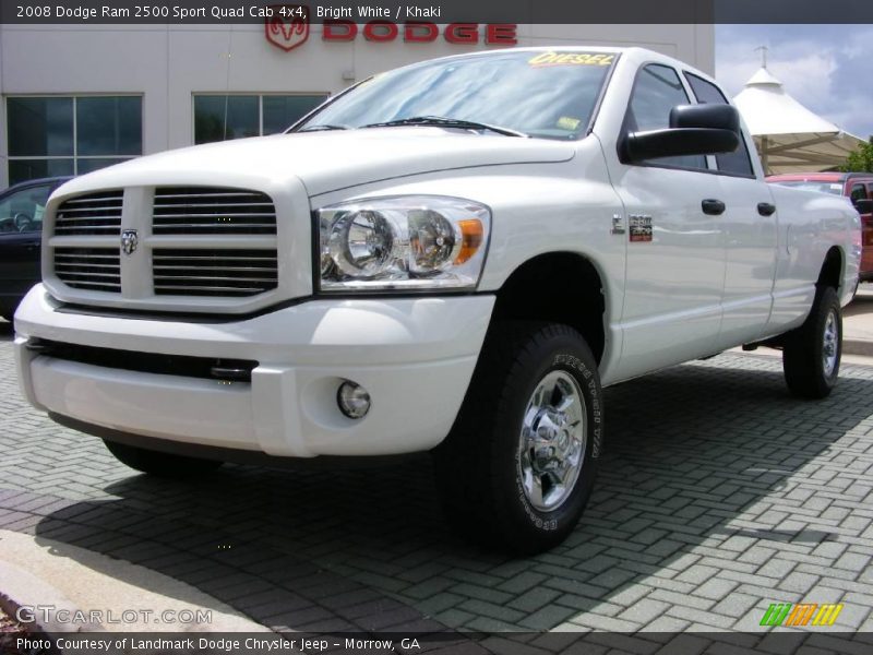 Bright White / Khaki 2008 Dodge Ram 2500 Sport Quad Cab 4x4