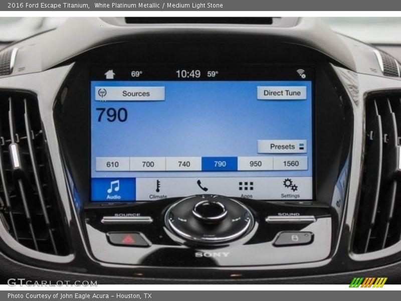 White Platinum Metallic / Medium Light Stone 2016 Ford Escape Titanium