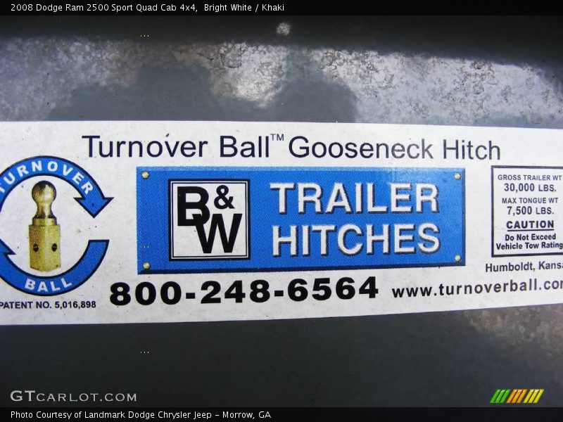 Bright White / Khaki 2008 Dodge Ram 2500 Sport Quad Cab 4x4