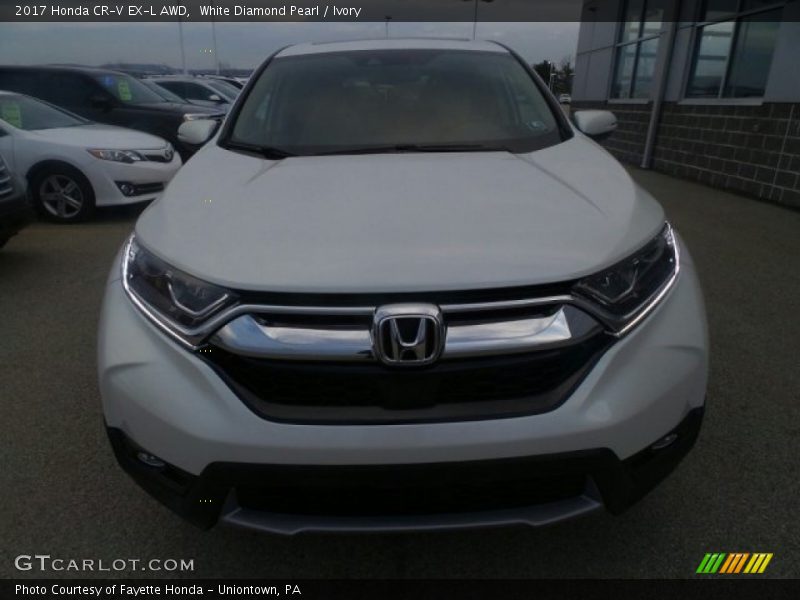 White Diamond Pearl / Ivory 2017 Honda CR-V EX-L AWD