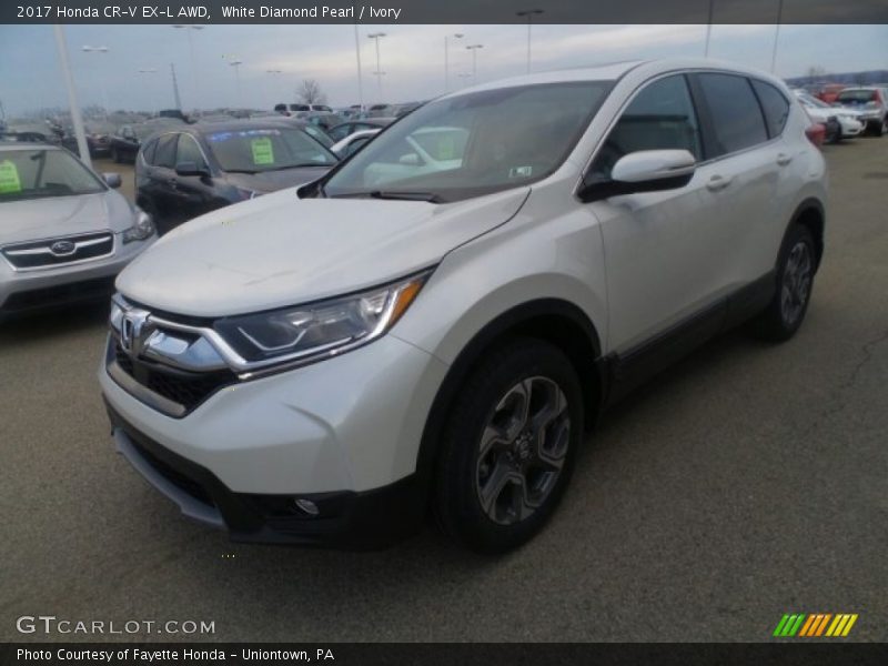 White Diamond Pearl / Ivory 2017 Honda CR-V EX-L AWD