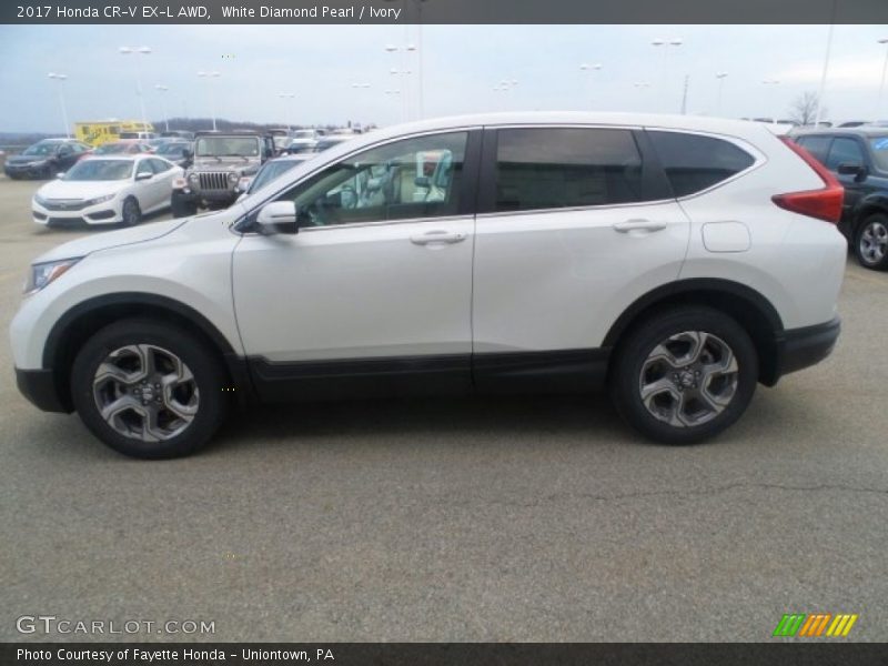 White Diamond Pearl / Ivory 2017 Honda CR-V EX-L AWD