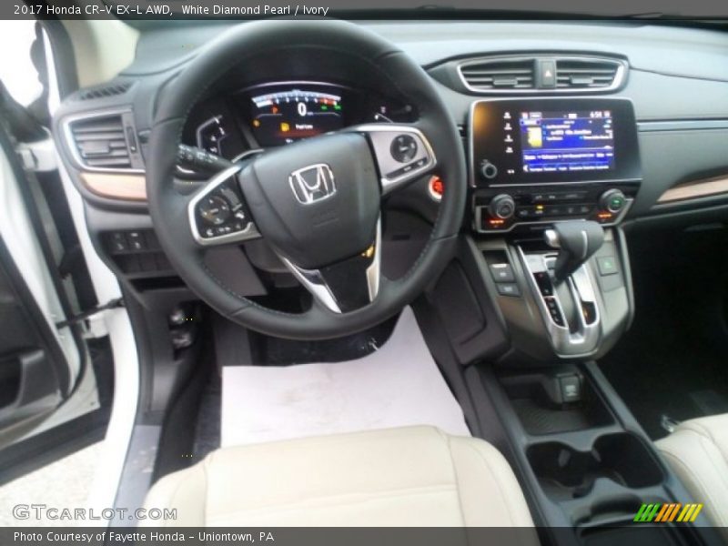 White Diamond Pearl / Ivory 2017 Honda CR-V EX-L AWD