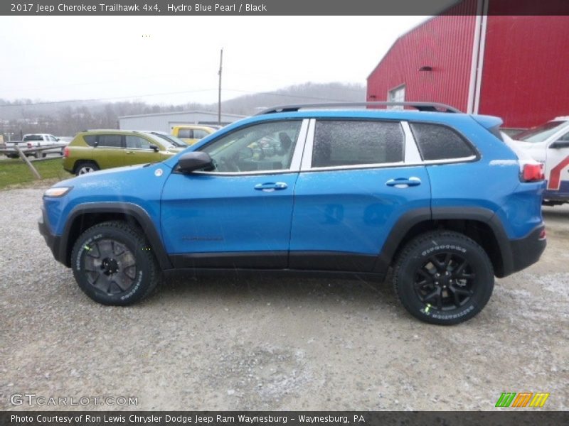 Hydro Blue Pearl / Black 2017 Jeep Cherokee Trailhawk 4x4