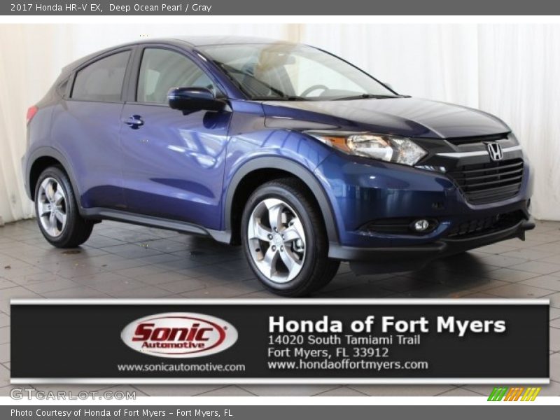 Deep Ocean Pearl / Gray 2017 Honda HR-V EX