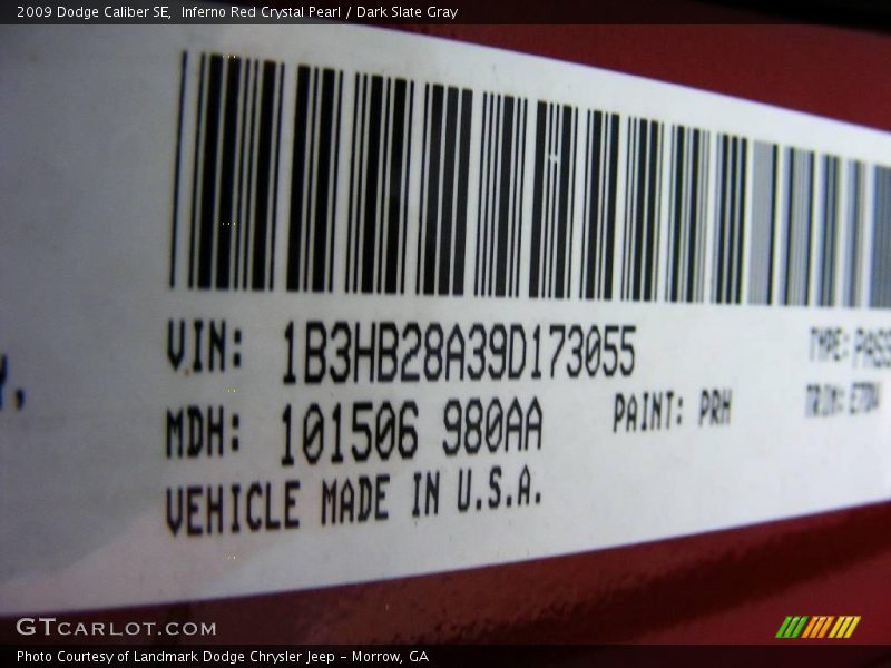 Inferno Red Crystal Pearl / Dark Slate Gray 2009 Dodge Caliber SE