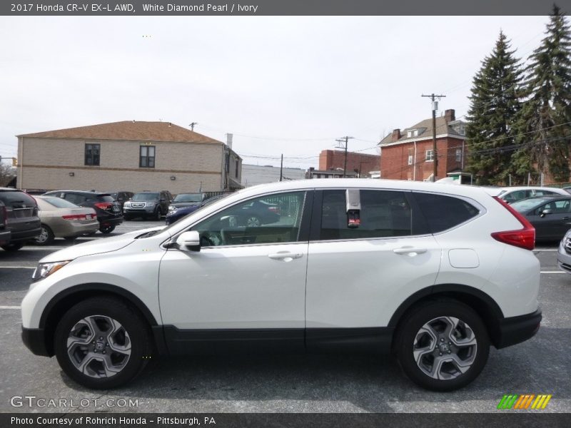 White Diamond Pearl / Ivory 2017 Honda CR-V EX-L AWD