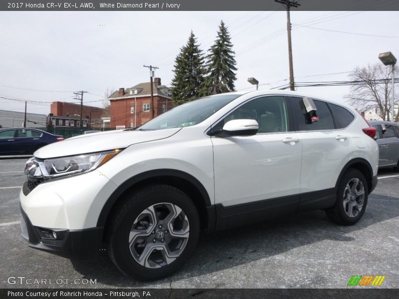 White Diamond Pearl / Ivory 2017 Honda CR-V EX-L AWD
