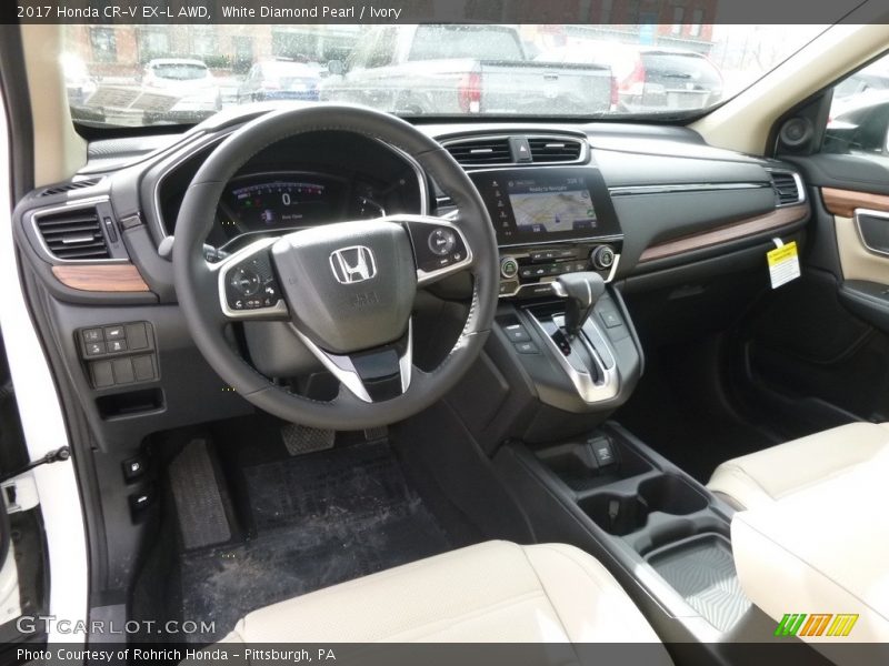 White Diamond Pearl / Ivory 2017 Honda CR-V EX-L AWD