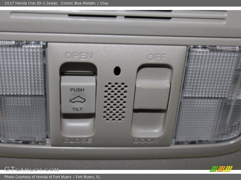 Cosmic Blue Metallic / Gray 2017 Honda Civic EX-L Sedan