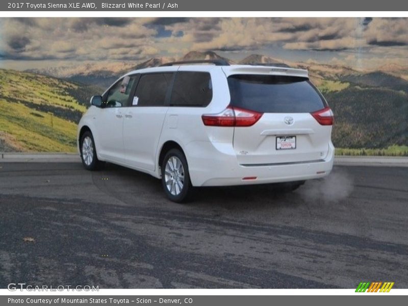 Blizzard White Pearl / Ash 2017 Toyota Sienna XLE AWD
