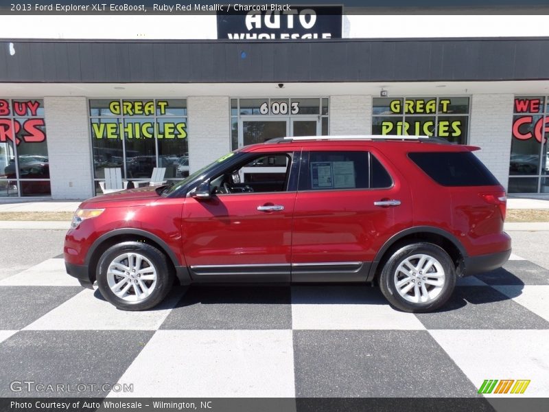 Ruby Red Metallic / Charcoal Black 2013 Ford Explorer XLT EcoBoost