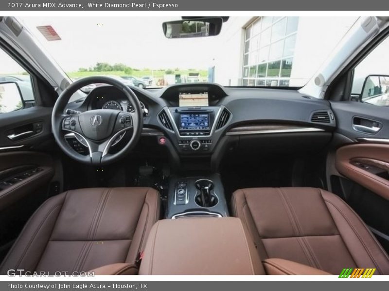 White Diamond Pearl / Espresso 2017 Acura MDX Advance