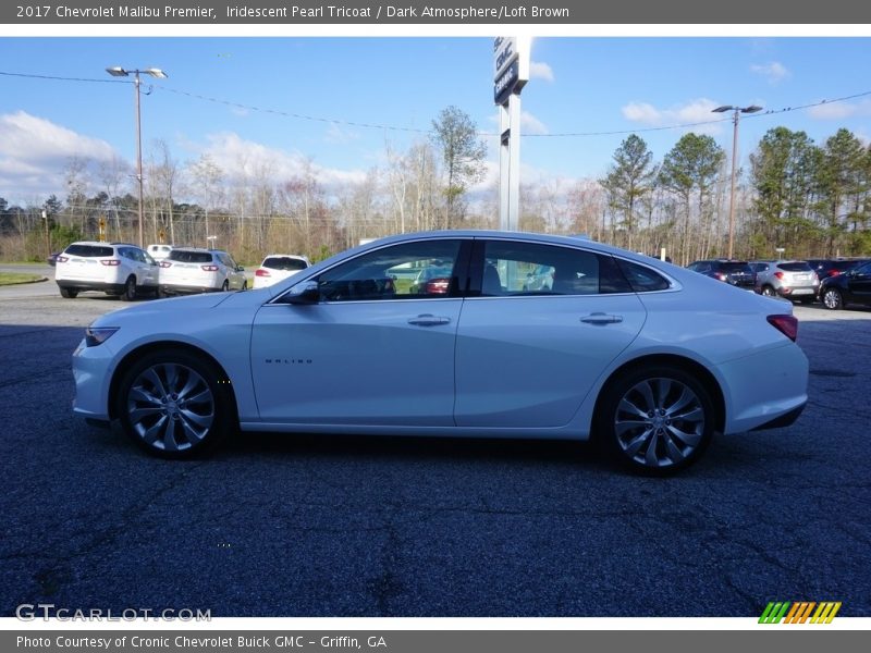 Iridescent Pearl Tricoat / Dark Atmosphere/Loft Brown 2017 Chevrolet Malibu Premier