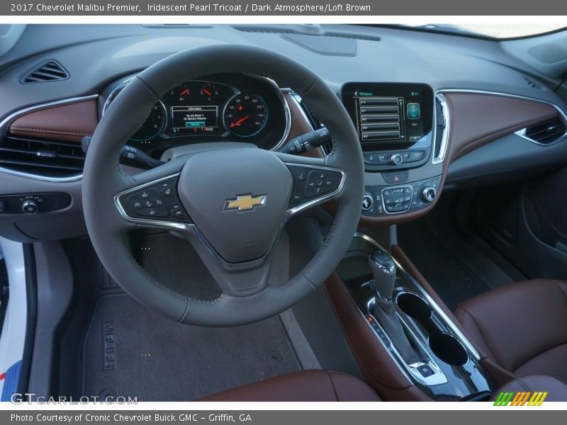 Iridescent Pearl Tricoat / Dark Atmosphere/Loft Brown 2017 Chevrolet Malibu Premier