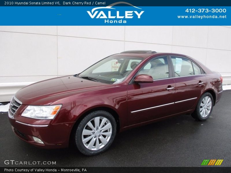 Dark Cherry Red / Camel 2010 Hyundai Sonata Limited V6