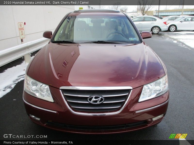 Dark Cherry Red / Camel 2010 Hyundai Sonata Limited V6