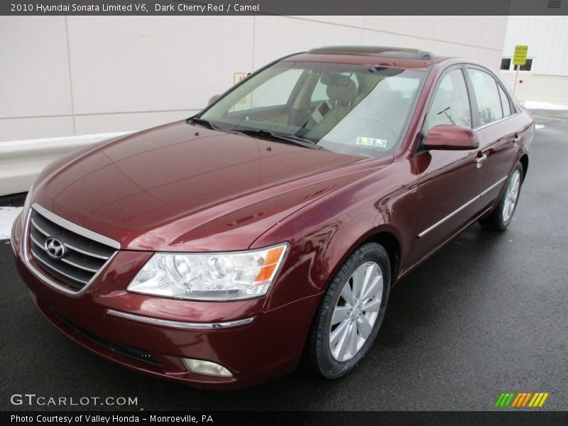 Dark Cherry Red / Camel 2010 Hyundai Sonata Limited V6