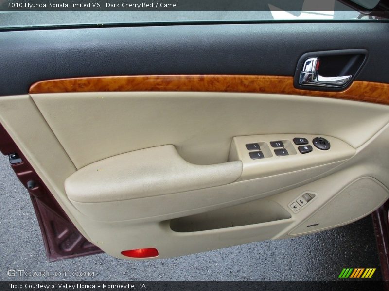 Dark Cherry Red / Camel 2010 Hyundai Sonata Limited V6