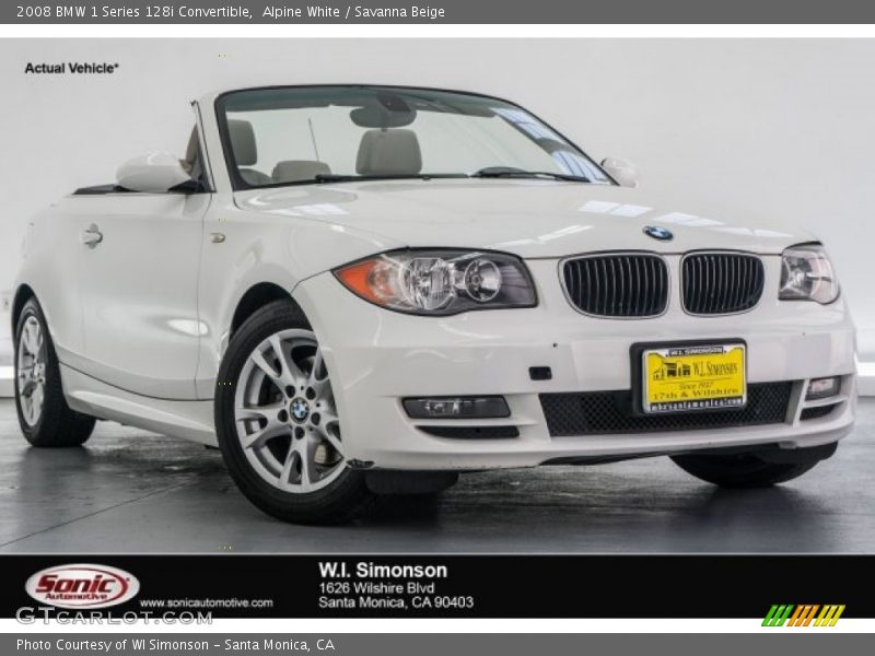 Alpine White / Savanna Beige 2008 BMW 1 Series 128i Convertible