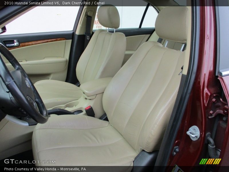 Dark Cherry Red / Camel 2010 Hyundai Sonata Limited V6