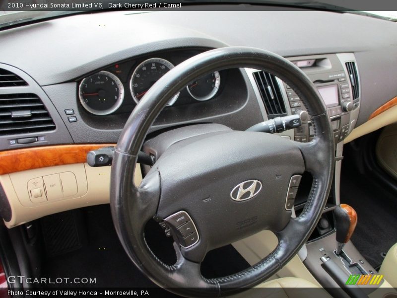 Dark Cherry Red / Camel 2010 Hyundai Sonata Limited V6