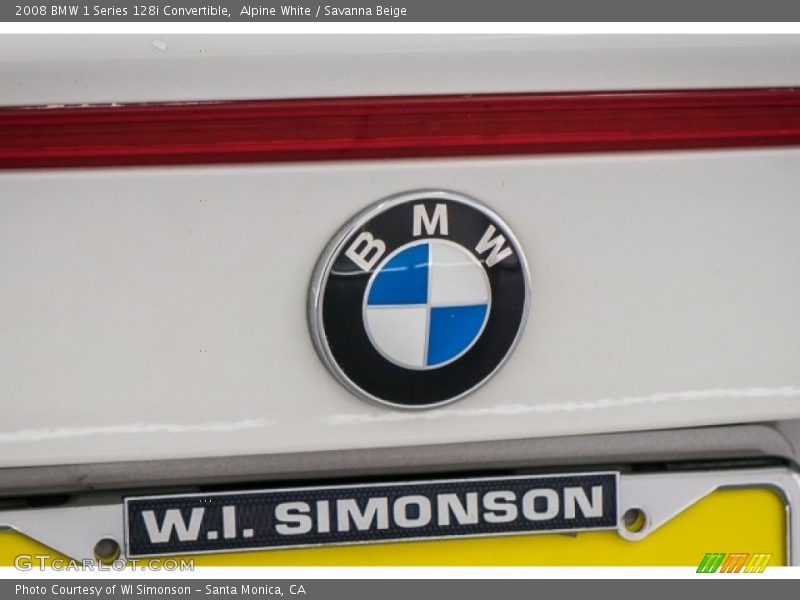 Alpine White / Savanna Beige 2008 BMW 1 Series 128i Convertible