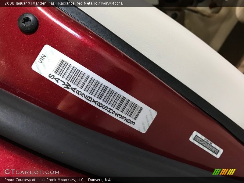 Radiance Red Metallic / Ivory/Mocha 2008 Jaguar XJ Vanden Plas