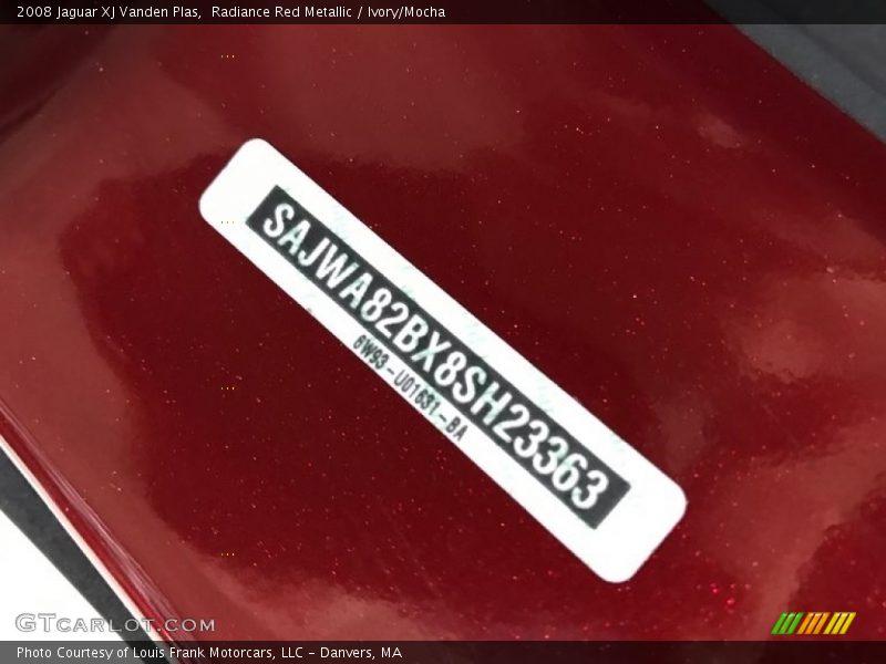 Radiance Red Metallic / Ivory/Mocha 2008 Jaguar XJ Vanden Plas