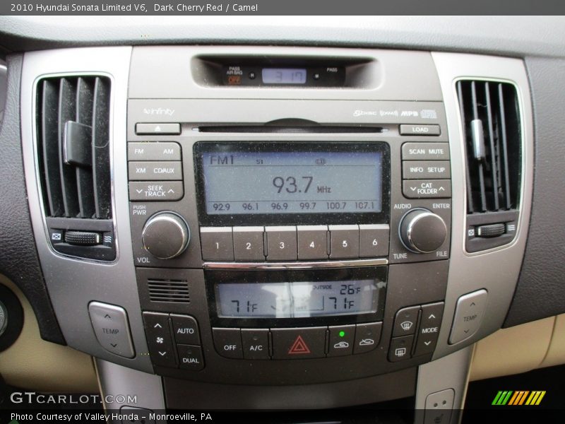 Dark Cherry Red / Camel 2010 Hyundai Sonata Limited V6