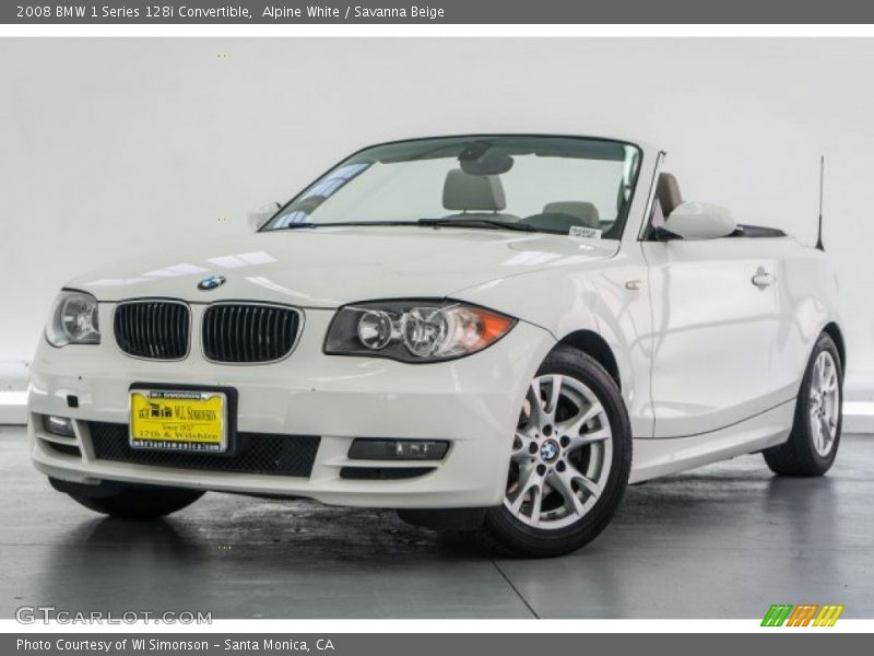 Alpine White / Savanna Beige 2008 BMW 1 Series 128i Convertible