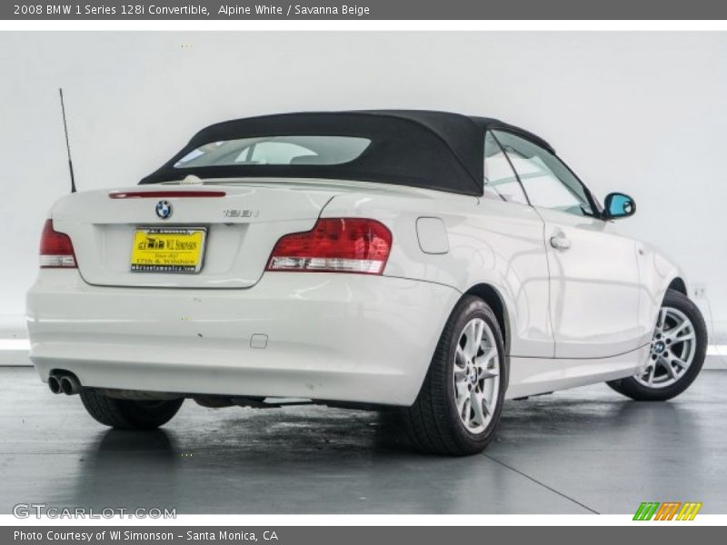 Alpine White / Savanna Beige 2008 BMW 1 Series 128i Convertible