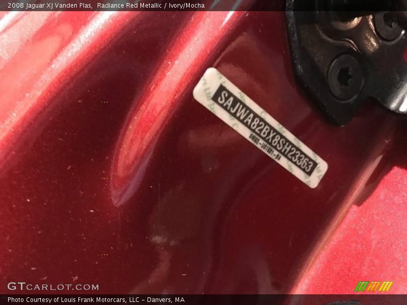Radiance Red Metallic / Ivory/Mocha 2008 Jaguar XJ Vanden Plas